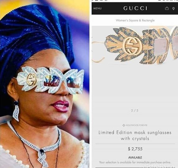 Update:?The stylish sunglasses rocked by?Anambra first lady, Ebele Obiano is N1m limited edition Gucci designer