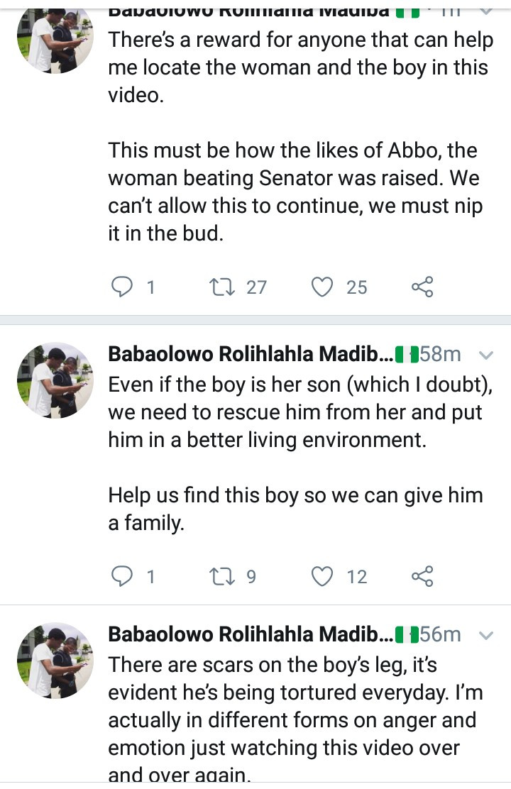 Outrage as Nigerian woman is filmed flogging a child and locking him up in cage with fierce dogs