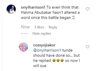 Cossy Ojiakor reacts as producer of alleged 