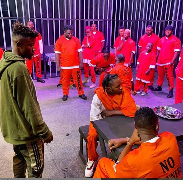 Rocking prison uniforms, Naira Marley, Zlatan and Rahmah Jago recreate their famous EFCC 