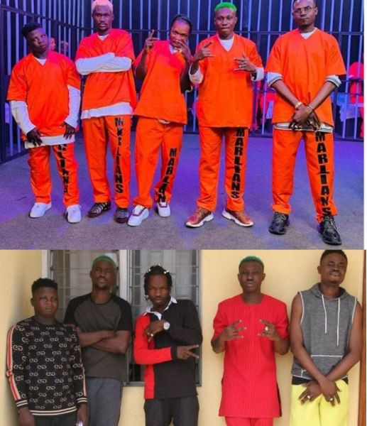 Rocking prison uniforms, Naira Marley, Zlatan and Rahmah Jago recreate their famous EFCC 