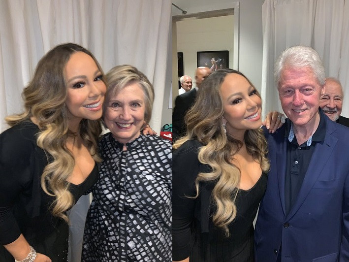 Lol! Mariah Carey throws shade at Donald Trump with new photos of Hillary & Bill Clinton