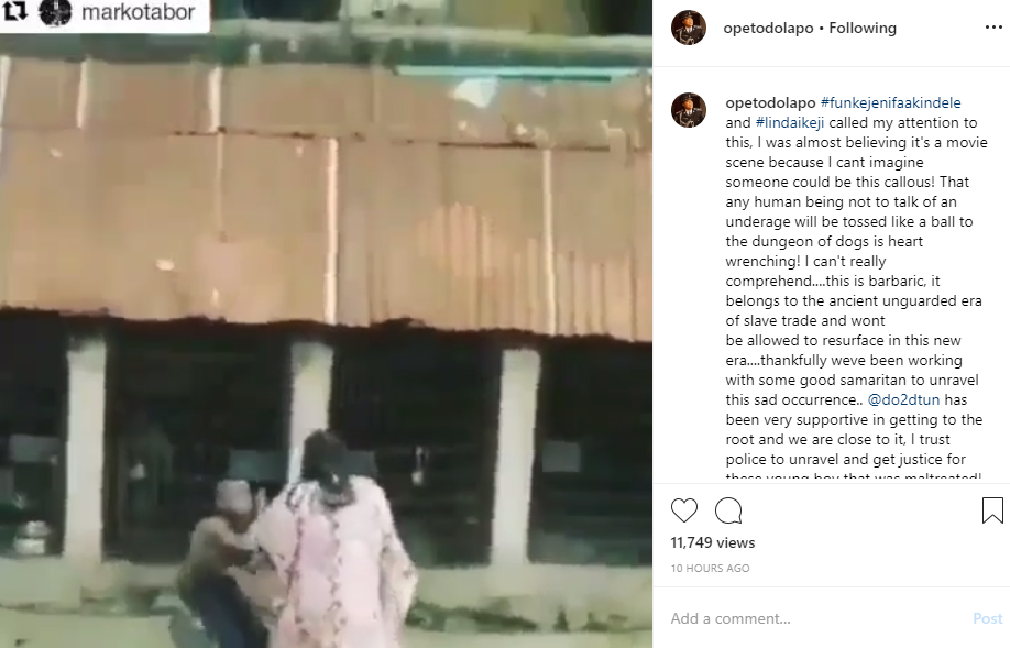 Police gives update on search for woman filmed flogging a boy and putting him in a cage with dogs