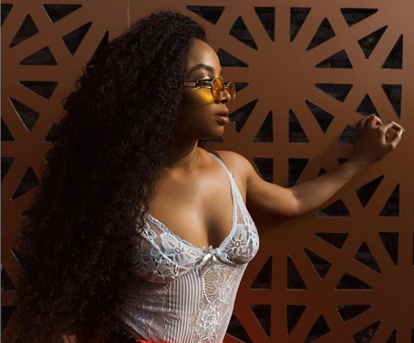 Toke Makinwa flashes her nipples in see-through camisole (Photos)