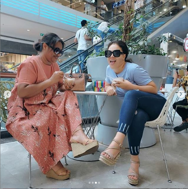 Actress Nadia Buari and her beautiful mom, Hajia enjoy ice cream date (Photos)
