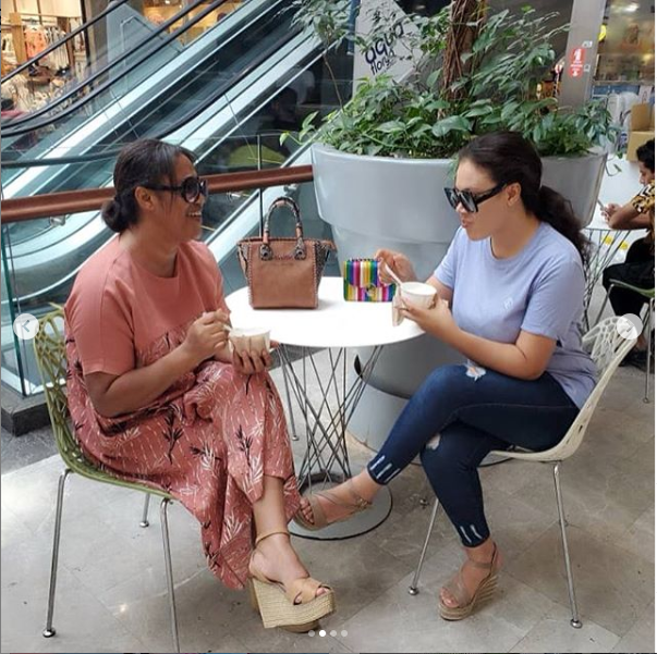 Actress Nadia Buari and her beautiful mom, Hajia enjoy ice cream date (Photos)