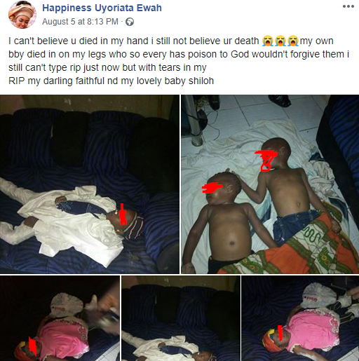 Heartbroken Nigerian mother cries out over her kids who were allegedly poisoned to death (photos)