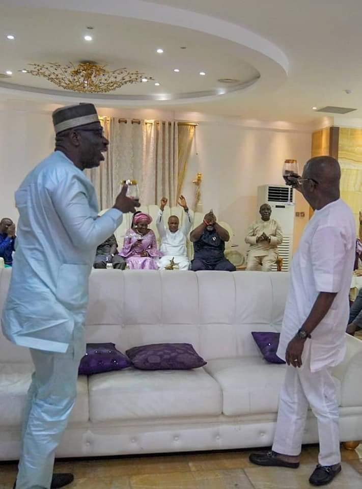 Photos of Oshiomole and Obaseki at their peace meeting
