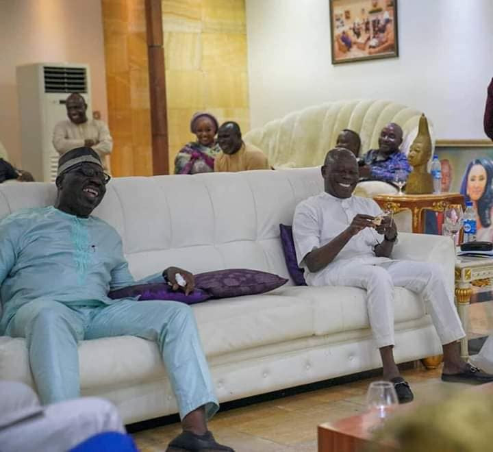 Photos of Oshiomole and Obaseki at their peace meeting