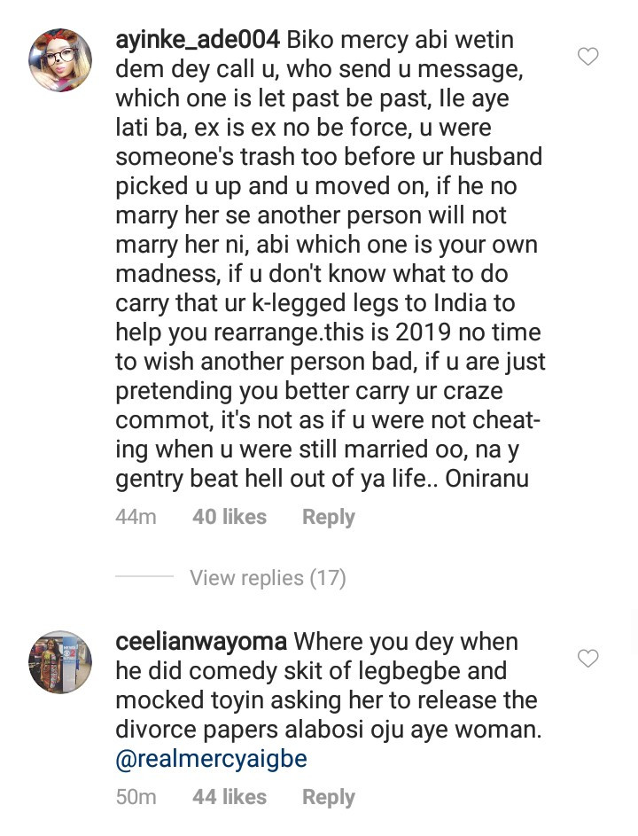 Nigerians drag Mercy Aigbe mercilessly for her post praising Toyin Abraham