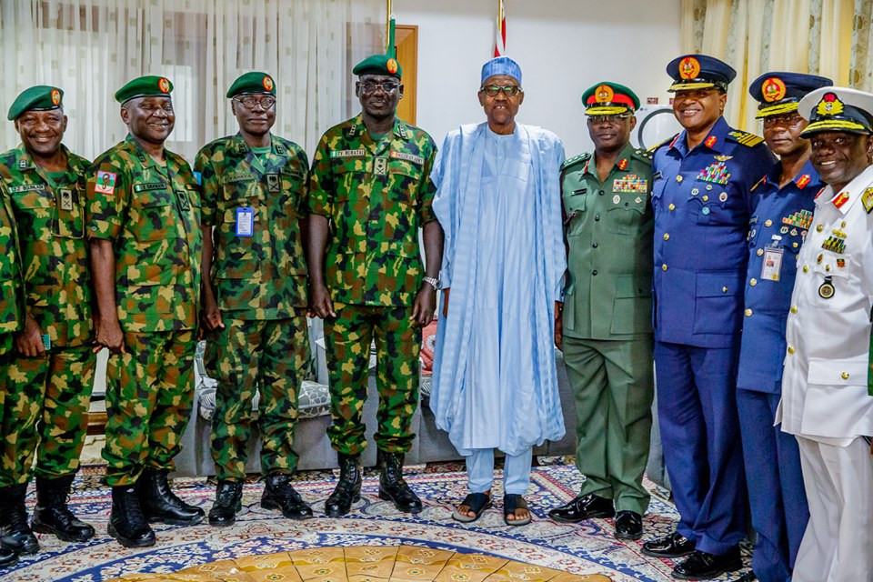 Photos: Service Chiefs, Senators, storm Katsina to pay Sallah homage to President Buhari