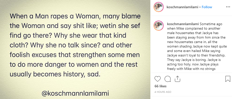 BBNaija: I am not complaining and his wife is not complaining- Jackye