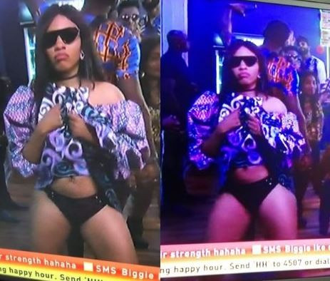 Nigerians react as Mercy flips her skirt to show her pant during the #BBNaija Saturday night party