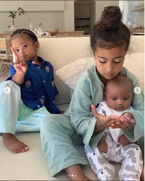 Kim Kardashian shares adorable photos of children North, Saint and Psalm West
