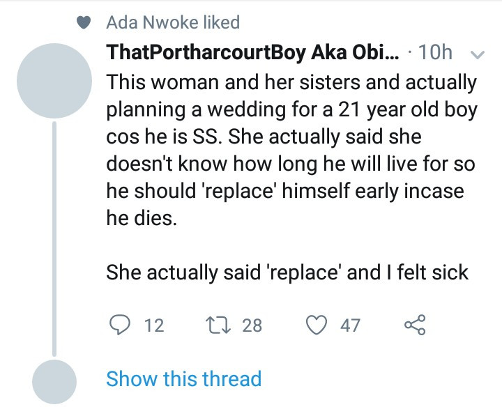 Outrage as 21-year-old boy is allegedly being married off because he has the SS genotype