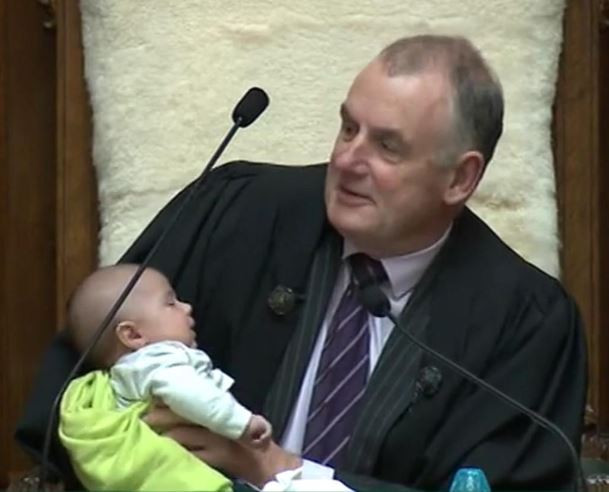 New Zealand?s speaker,?Trevor Mallard goes viral with adorable photos of him?feeding?colleague?s baby during plenary