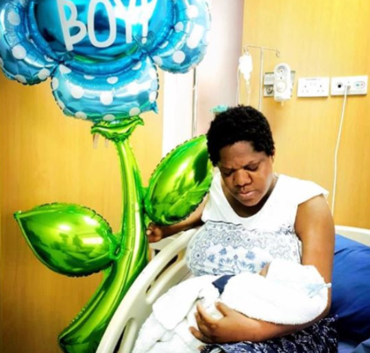 Toyin Abraham reveals the name of her newborn son