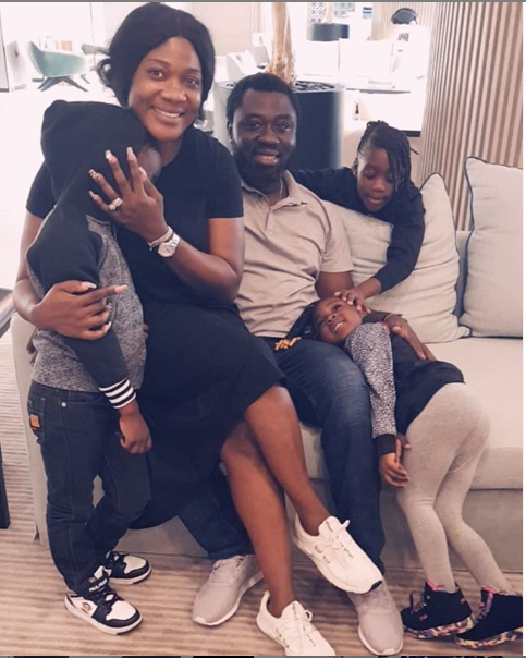 Beautiful photo of Mercy Johnson, her husband, and their children