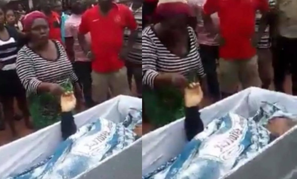 Woman forced to swear with corpse of lady she was accused of killing in Abia (video)