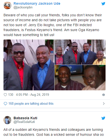 Festus Keyamo reacts to trending photo of himself and one of the 77 Nigerians arrested by the FBI for online fraud