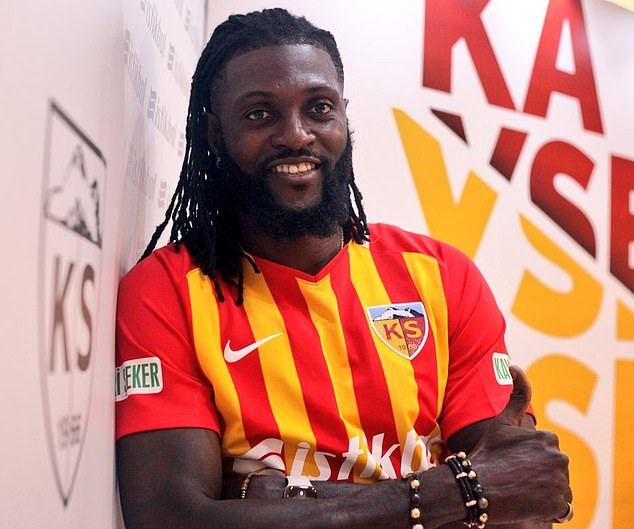 Emmanuel Adebayor joins Turkish minnows Kayserispor on a one-year deal (Photos)