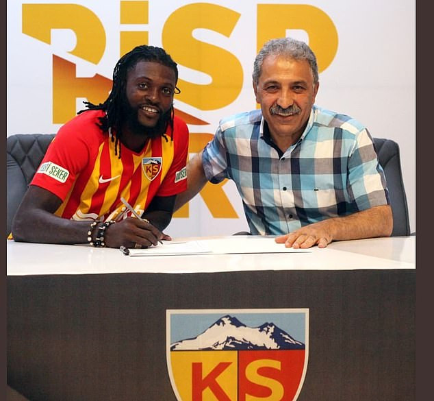 Emmanuel Adebayor joins Turkish minnows Kayserispor on a one-year deal (Photos)
