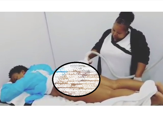 Zodwa Wabantu exposes her bare bum to followers during spa session to fix her cellulite (18+Video)