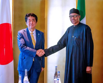 Photos: President Buhari in bilateral meeting with Japanese prime minister,  Shinzo Abe