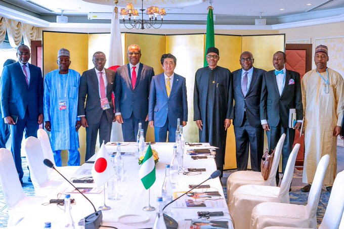 Photos: President Buhari in bilateral meeting with Japanese prime minister,  Shinzo Abe