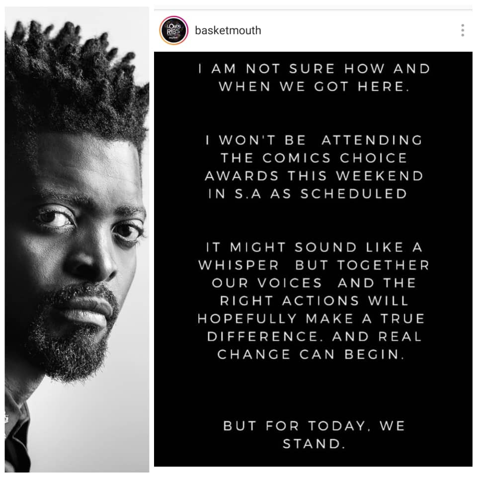 #Xenophobia: Basketmouth cancels his appearance at the Comic Choice Awards in South Africa this weekend