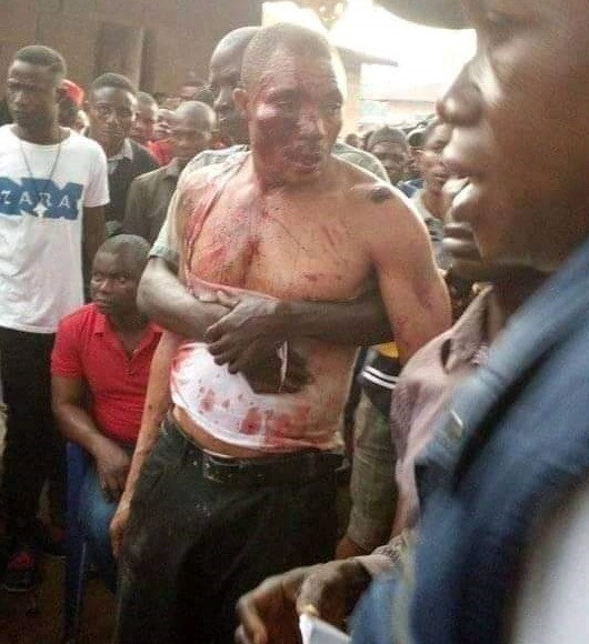 Angry youths beat up pastor in Cross River community, set his house, church ablaze for allegedly using people for rituals (photos)