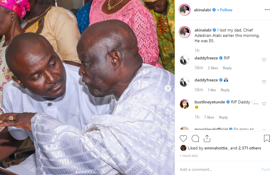 NairaBet CEO and lawmaker, Akin Alabi loses his father 