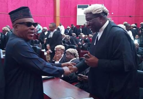 Photos: Oshiomhole, Uche Secondus, Keyamo, Fashola, others arrive as tribunal rules on Atiku?s petition challenging Buhari?s victory