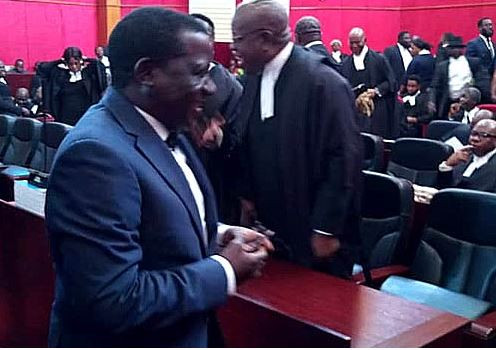 Photos: Oshiomhole, Uche Secondus, Keyamo, Fashola, others arrive as tribunal rules on Atiku?s petition challenging Buhari?s victory