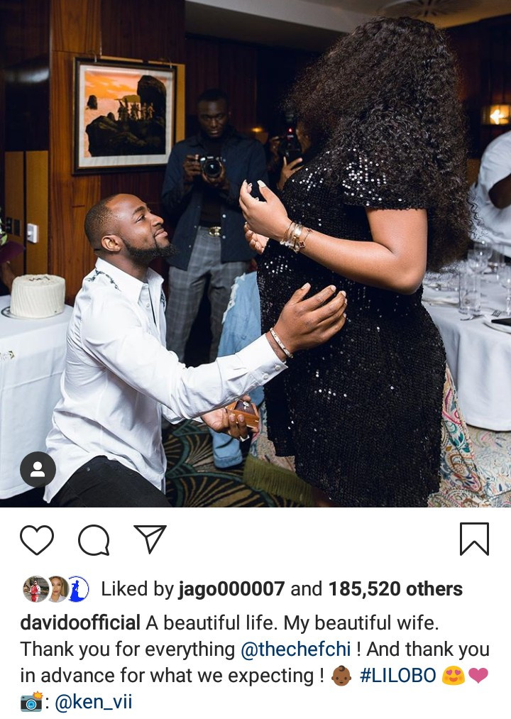 "A beautiful life. My beautiful wife" Davido says as he thanks Chioma for "everything"