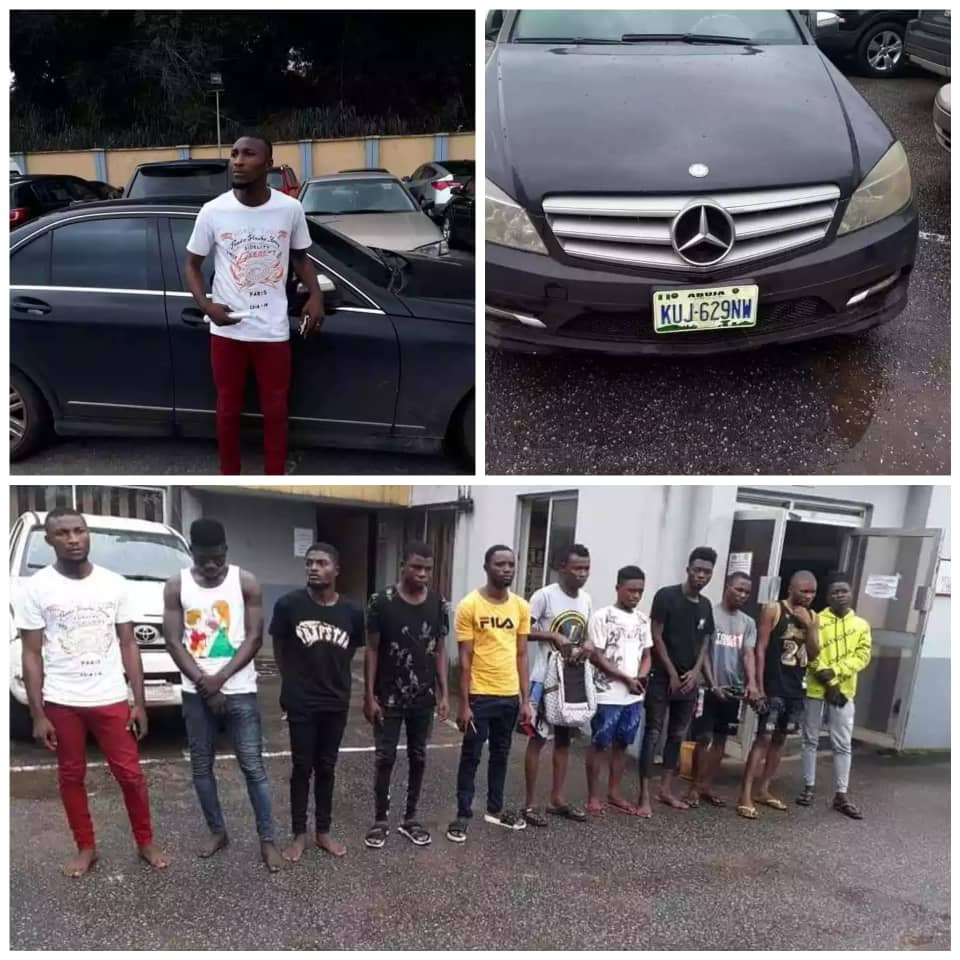 Photos: EFCC arrests 11 suspected Internet fraudsters in Sapele