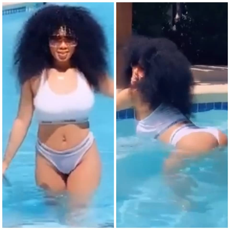 Ex-Big Brother star, Nina, shows off her assets in sexy swimwear photos