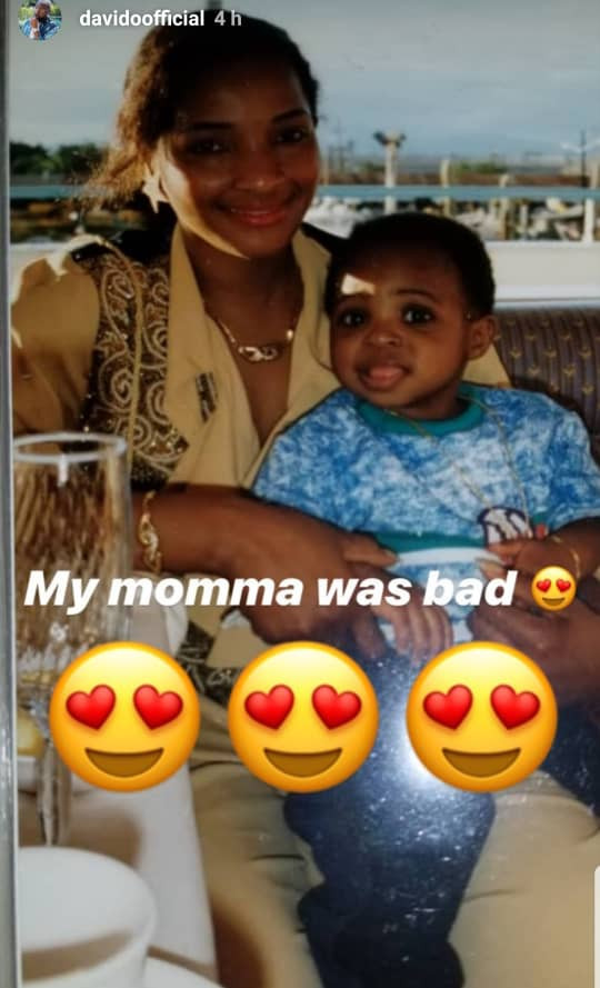 Davido shares adorable throwback photos of himself with his parents