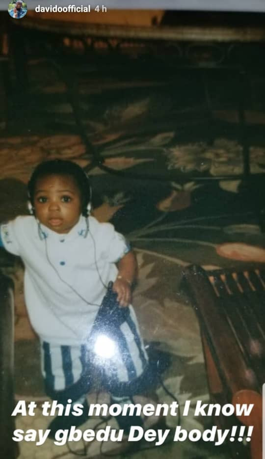 Davido shares adorable throwback photos of himself with his parents