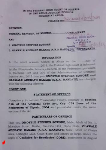 DSS files seven fresh charges against Omoyele Sowore including;