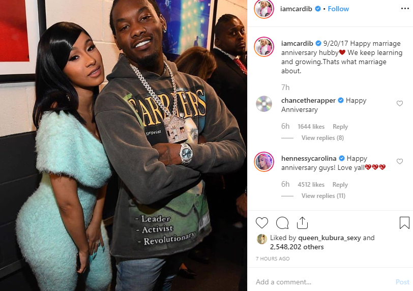 Cardi B and Offset celebrate second wedding anniversary 