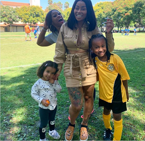 Blac Chyna, her mum Tokyo Toni, and Dream Kardashian pictured supporting King Cairo on game day (photos)