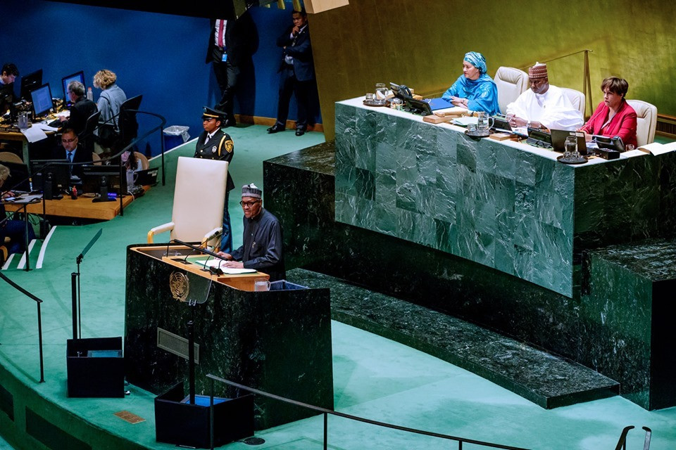 Photos: Foreign criminal gangs are out to dupe Nigeria - President?Buhari tells World leaders