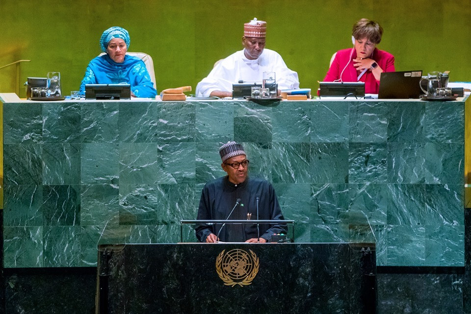 Photos: Foreign criminal gangs are out to dupe Nigeria - President?Buhari tells World leaders