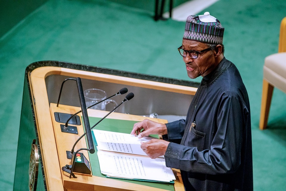 Photos: Foreign criminal gangs are out to dupe Nigeria - President?Buhari tells World leaders