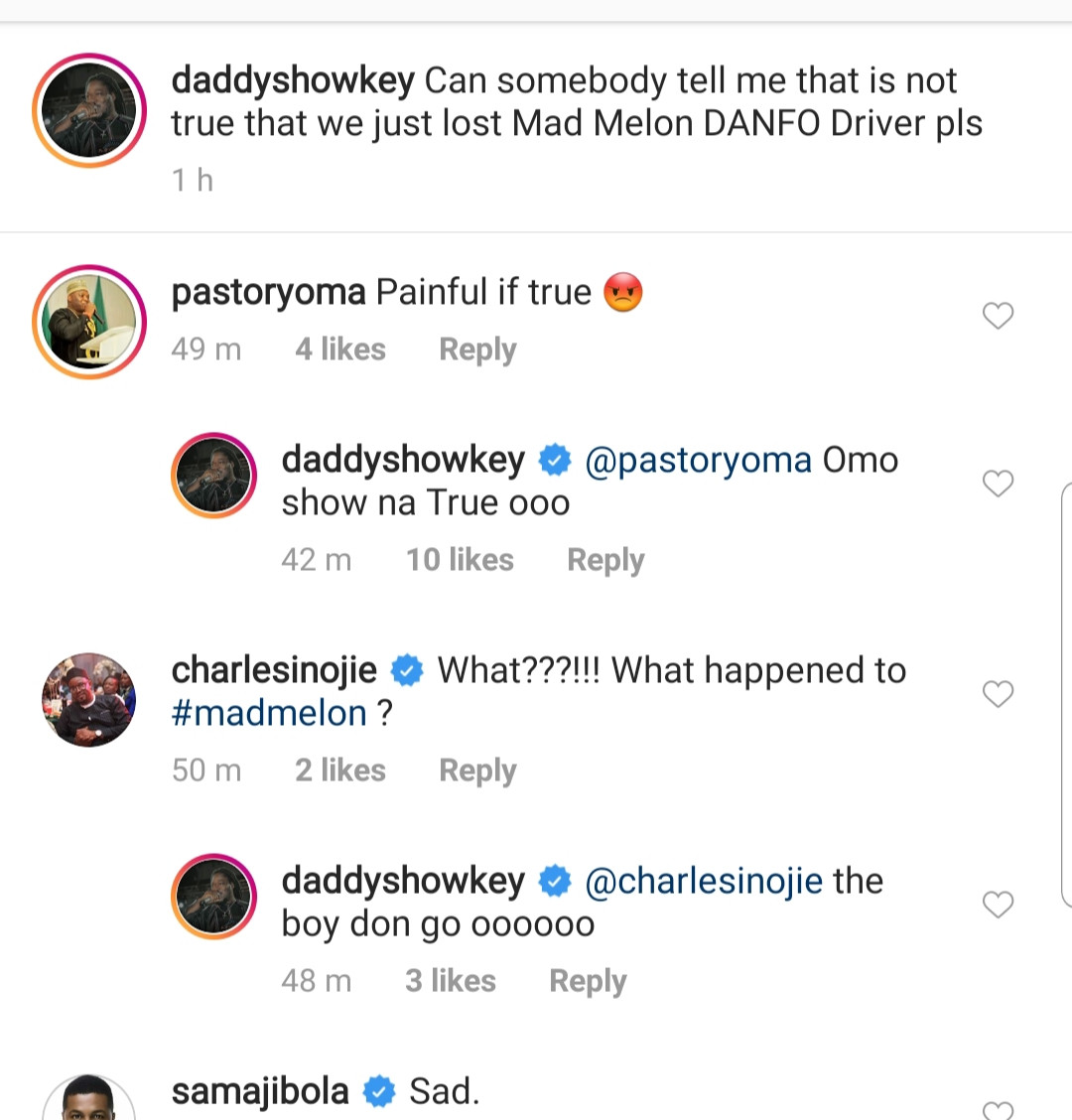 Daddy Showkey?announces the death of Mad Melon, one half of the popular 90s group 