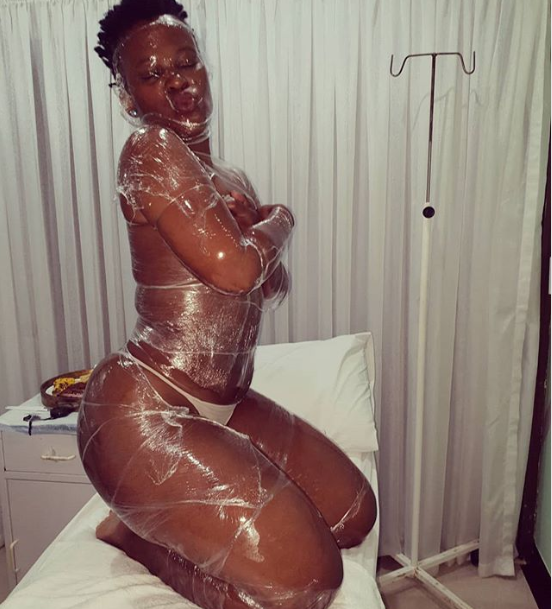 Zodwa Wabantu strips down while at a medical centre to get a skin treatment