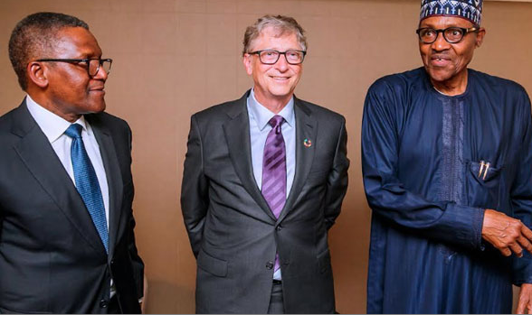 President Buhari Meets Bill Gates, Dangote In New York (Photos)