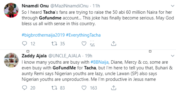 "We deserve something worse than this Govt" - Angry Nigerians disapprove of those raising money for Tacha through
