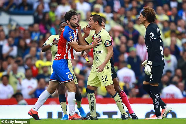 Ex-Barcelona star Giovani dos Santos suffers gruesome injury as his leg is torn open in horrible challenge (Photos)